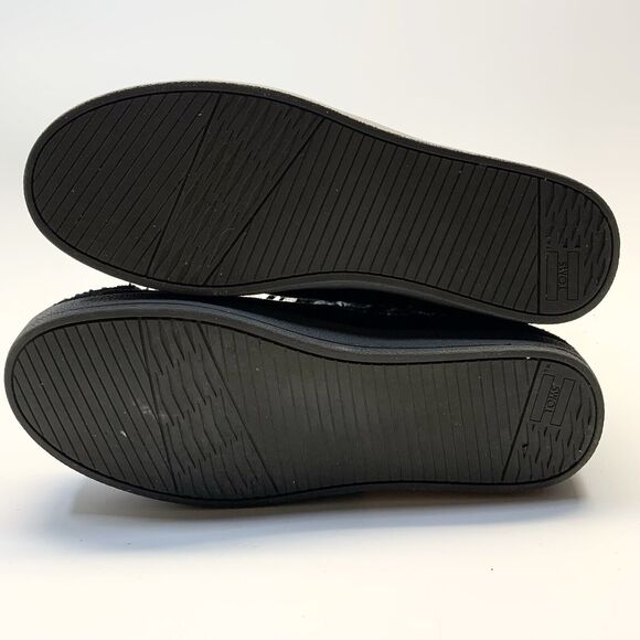 Toms Nepal Boots Womens 8.5 Black & White Suede/Fleece Lined Mid Calf Aztec - Picture 7 of 9